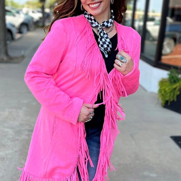 Scottsdale Suede Jacket Pink - Picture 4 of 8